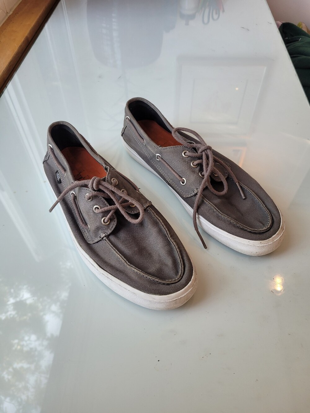 Vans Men's Casual Canvas Boat Shoes - Gray Size 11.5